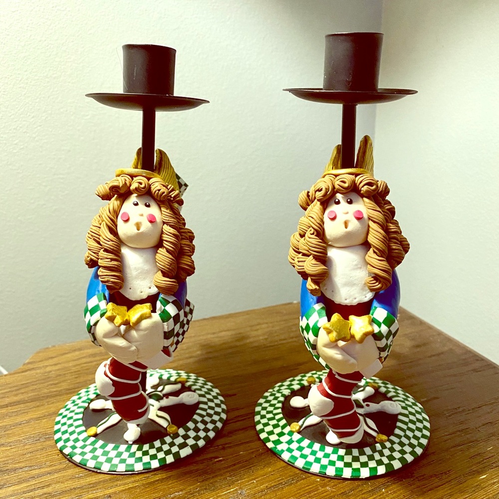Set of Angel Candle Holders -Christmas Style
